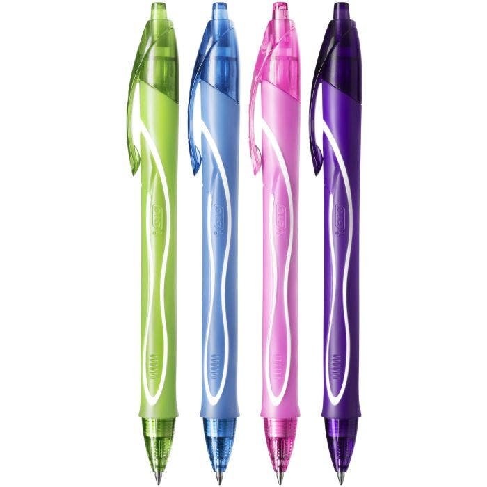 Bic Gel-Ocity Quick Dry Pack De 12 Boligrafos De Gel Retractil - Punta Media De 0.7 Mm - Tinta De Gel - Anti-Manchas - Secado Ultra Rapido - Colores Surtidos