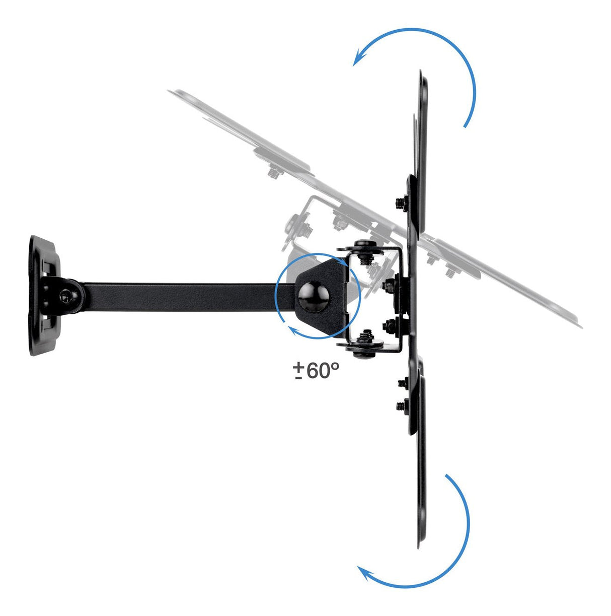 Soporte Pared Pantallas 13-43" Gira/Incli Negro