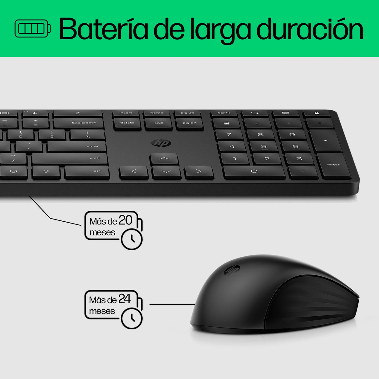 EAN 0196188141182 - HP 650 Wireless Keyboard and Mouse Combo Black teclado Ratón incluido Hogar RF inalámbrico Negro imagen 6