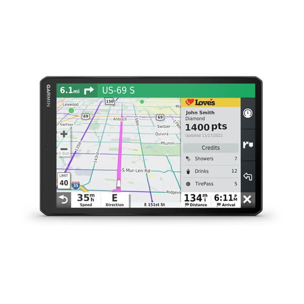 Garmin Dezl Lgv1010 Navegador Fijo 25,6 Cm (10.1") Tft Pantalla Táctil 554 G Negro