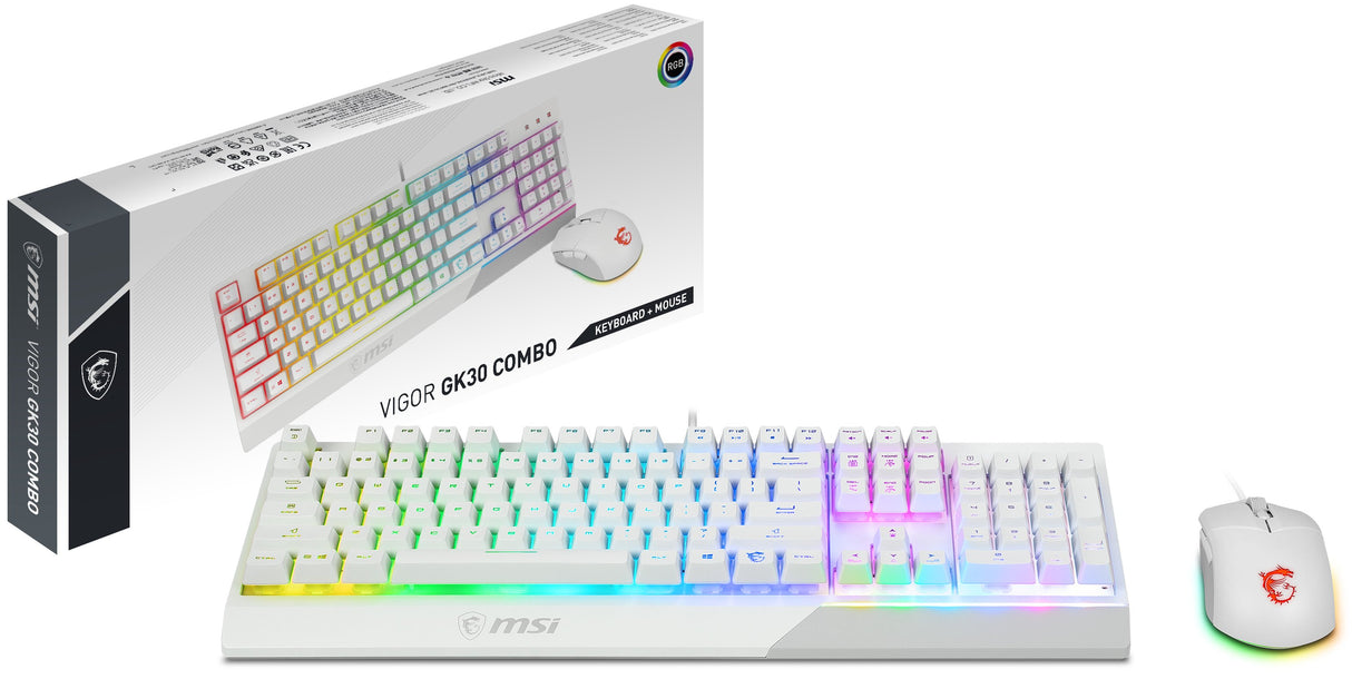 EAN 4719072813895 - MSI VIGOR GK30 teclado Ratón incluido Juego USB QWERTY Internacional de EE.UU. Blanco imagen 5