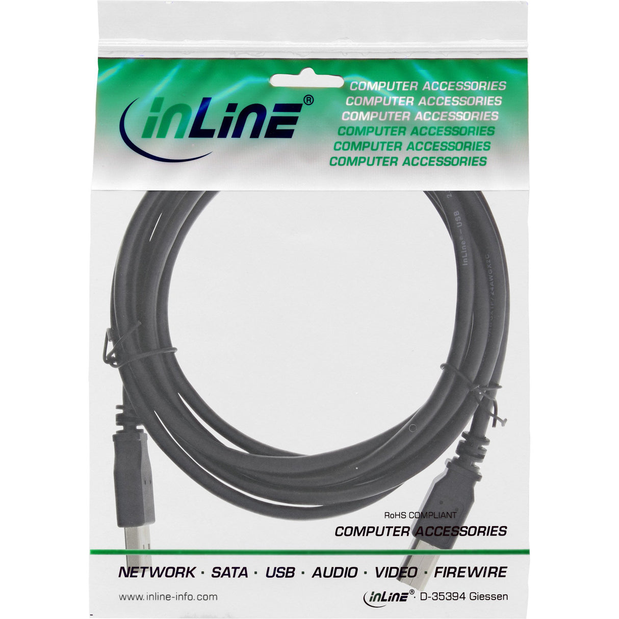 EAN 4043718138821 - InLine 34511X cable USB 1 m USB A USB B Negro imagen 2