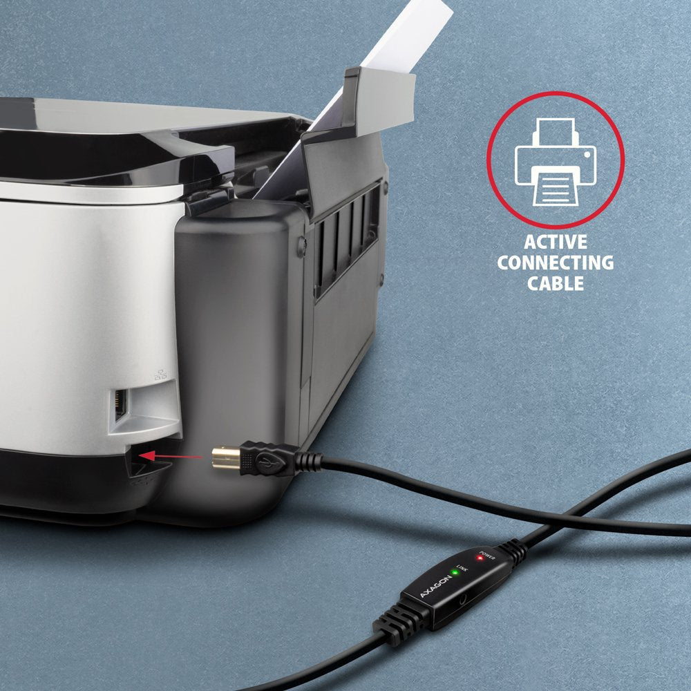 Axagon Adr-210b Aktives Usb 2.0 Verbindungscable, Usb-A Auf Usb-B - 10m