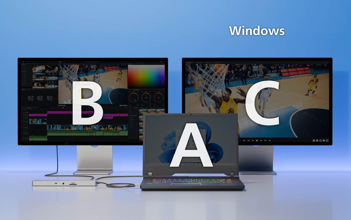 Dock Multifunción11 Puertos Esenciales: 2 Hdmi, 2 Usb-C (1 Para Alimentación Y 1 Para Transmisión De Datos), 3 Usb Tipo A, 1 Sd,