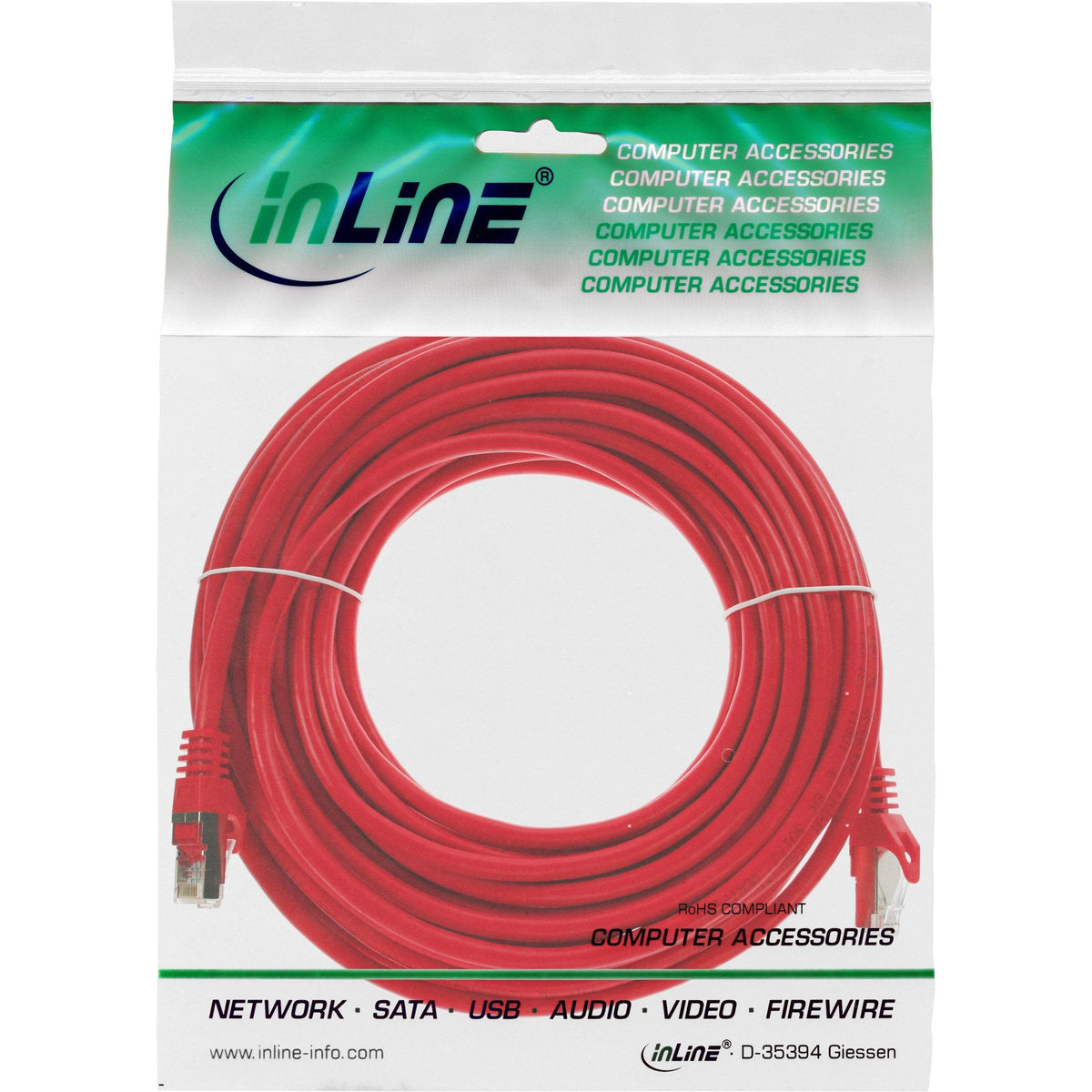 Cable De Red Inline Sf/Utp Cat.5e Rojo 10m