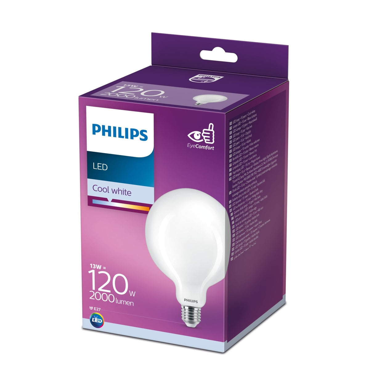 Bombilla Globo Led E27 13w 2000lm 4000k Luz Dia Ø12,4x17,7cm Philips