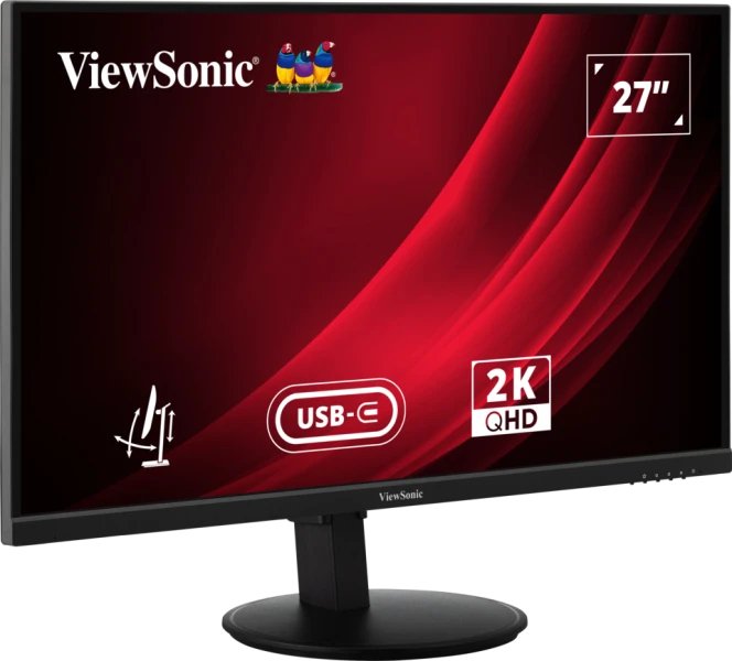 Monitor 27"Viewsonic Vg2709-2k-Mhdu-2, Led , Negro, Qhd, Ips, Usb-C, Concentrador Usb, Panel De 100hz Vg2709-2k-Mhdu-2