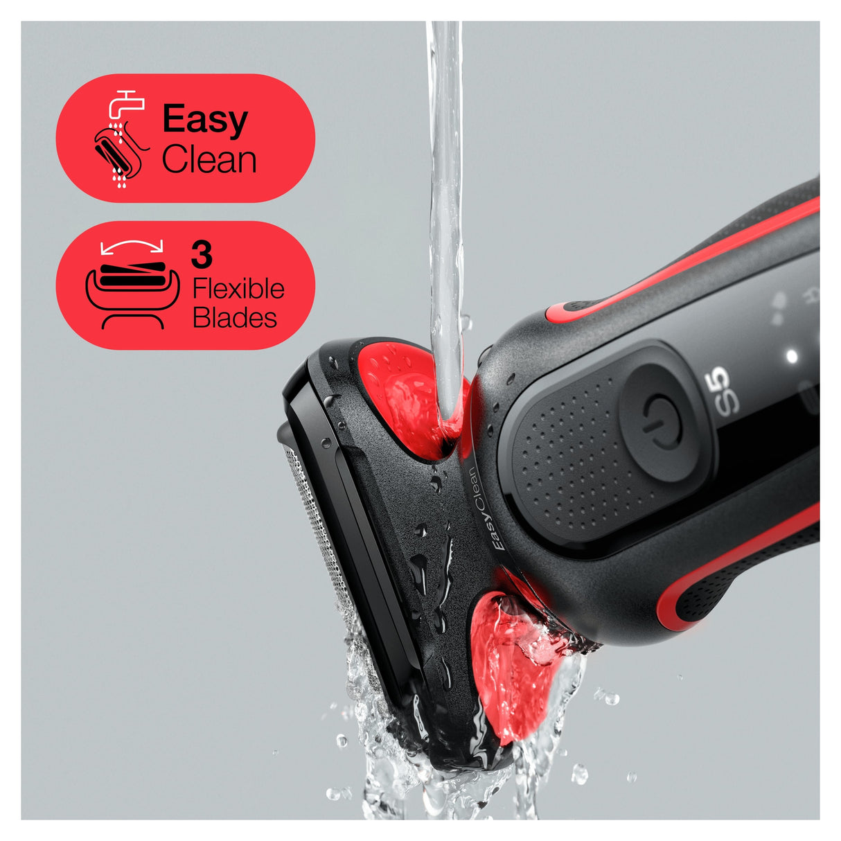 EAN 4210201430865 - Braun Series 5 50-R1000s Máquina de afeitar de láminas Negro, Rojo imagen 4