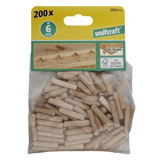 Bolsa 150 Espigas Corrugadas De Haya De Ø8x40mm 2907000 Wolfcraft
