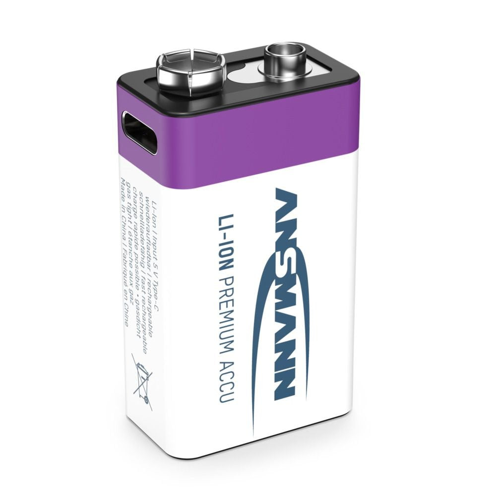 Ansmann 1315-0005 Batería Li-Ion 9v E-Block Tipo 400 (Min. 340 Mah) Pack 1