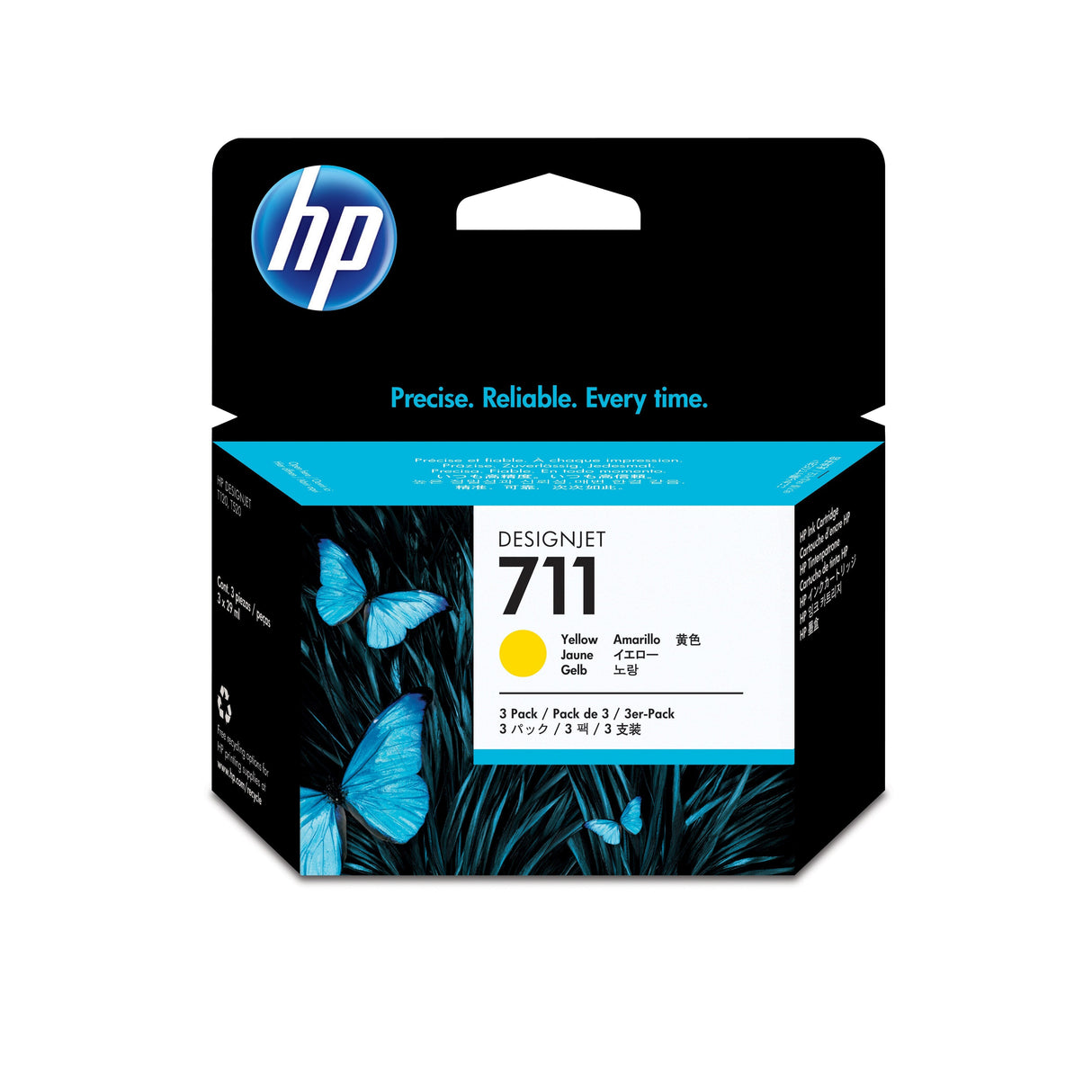 Tinta Original Hp Nº711 Multipack 3x Amarillo