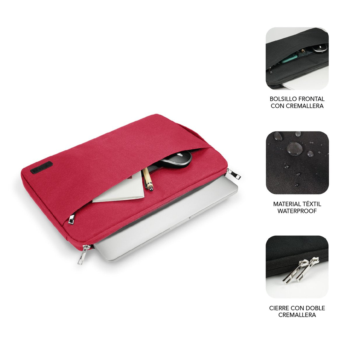 EAN 8436586741518 - SUBBLIM SUB-LS-0PS0103 maletines para portátil 39,6 cm (15.6") Rojo imagen 2