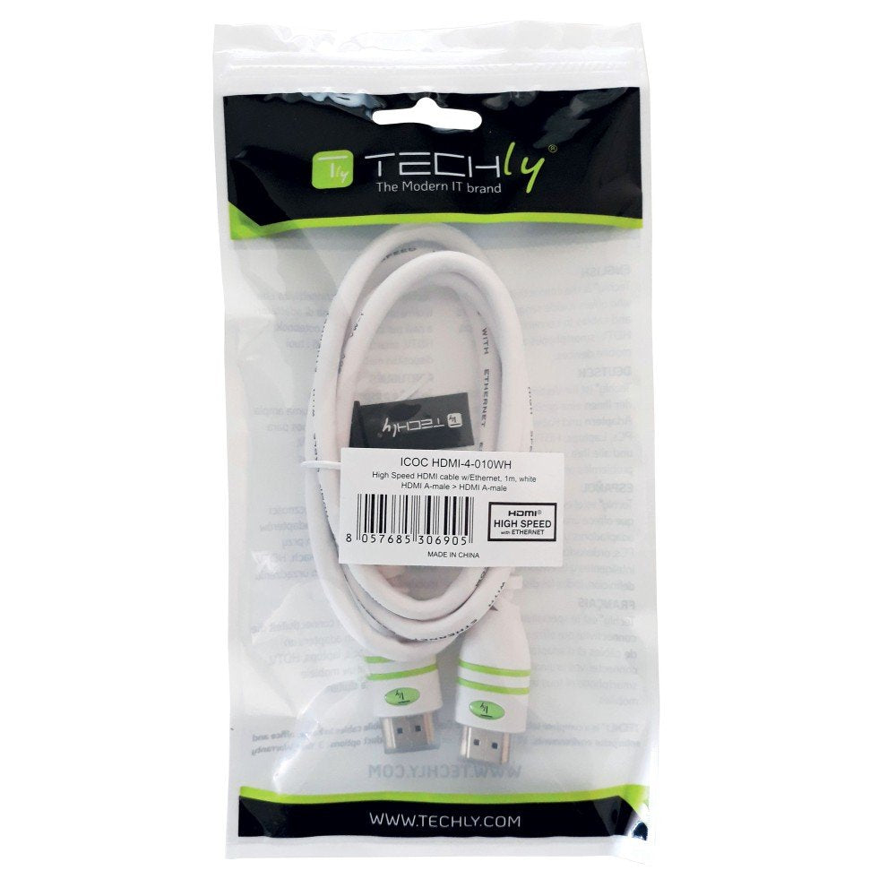 EAN 8057685306912 - Techly 2.0m HDMI M/M cable HDMI 2 m HDMI tipo A (Estándar) Blanco imagen 2