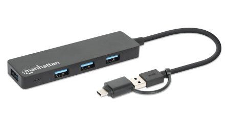 EAN 0766623180863 - Manhattan 180863 hub de interfaz USB 3.2 Gen 1 (3.1 Gen 1) Type-A + Type-C 5000 Mbit/s Negro imagen 4