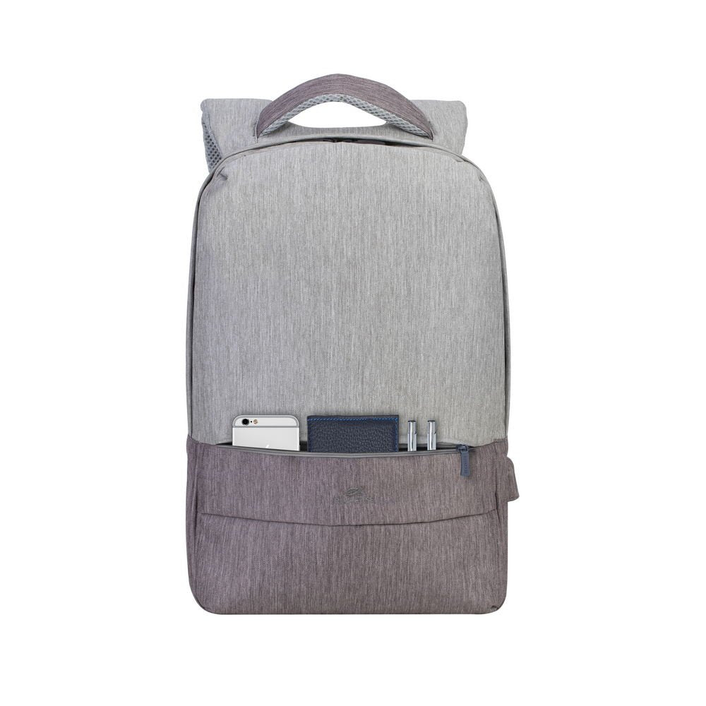 Mochila Riva Nb Prater 15.6" 7562 Gris/Moca