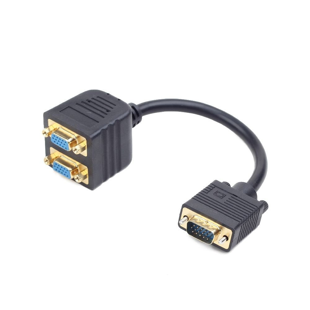 Gembird Cable Vga Alargo Duplicador (D-Sub) Negro 0.20m