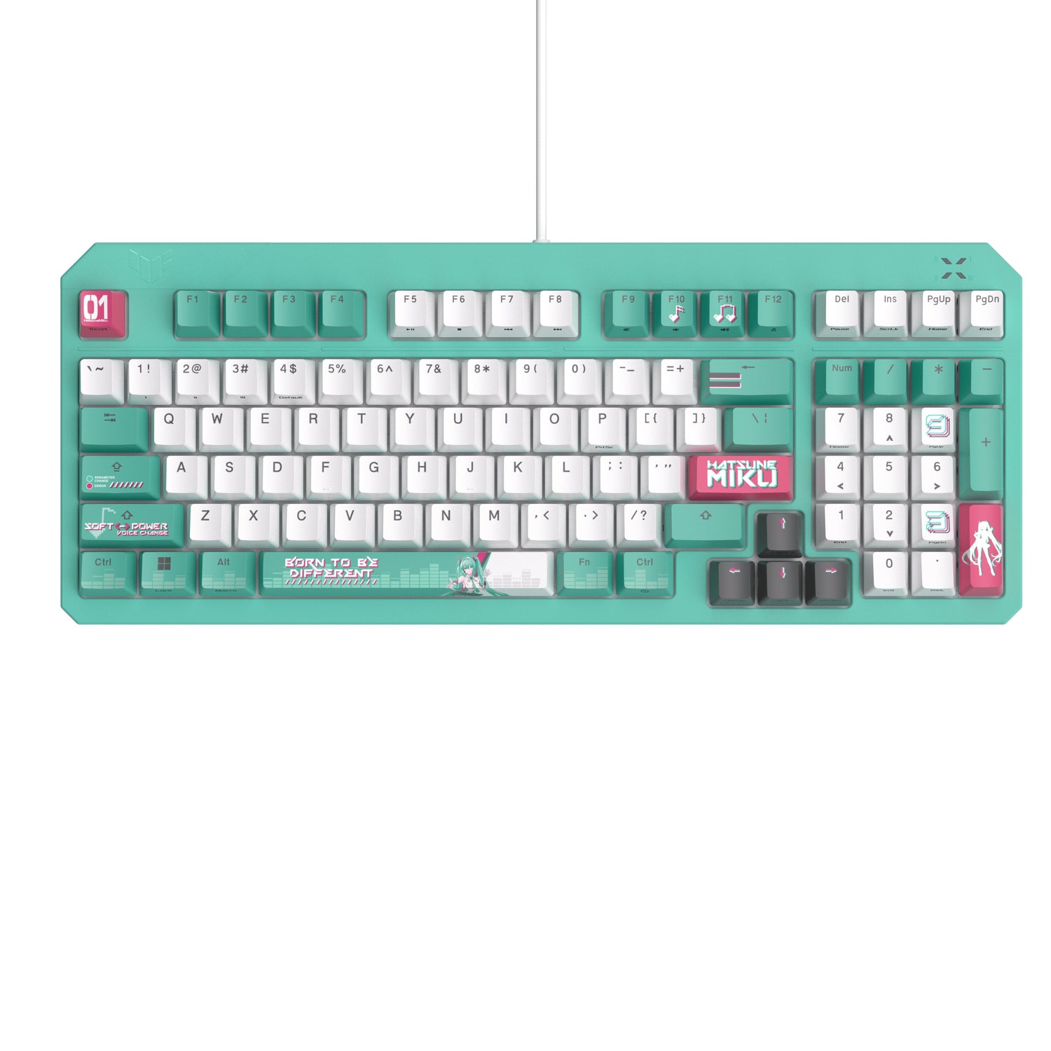 EAN 4711387923412 - ASUS TUF Gaming K3 Gen II Hatsune Miku Edition teclado Juego USB Color menta, Blanco imagen 4