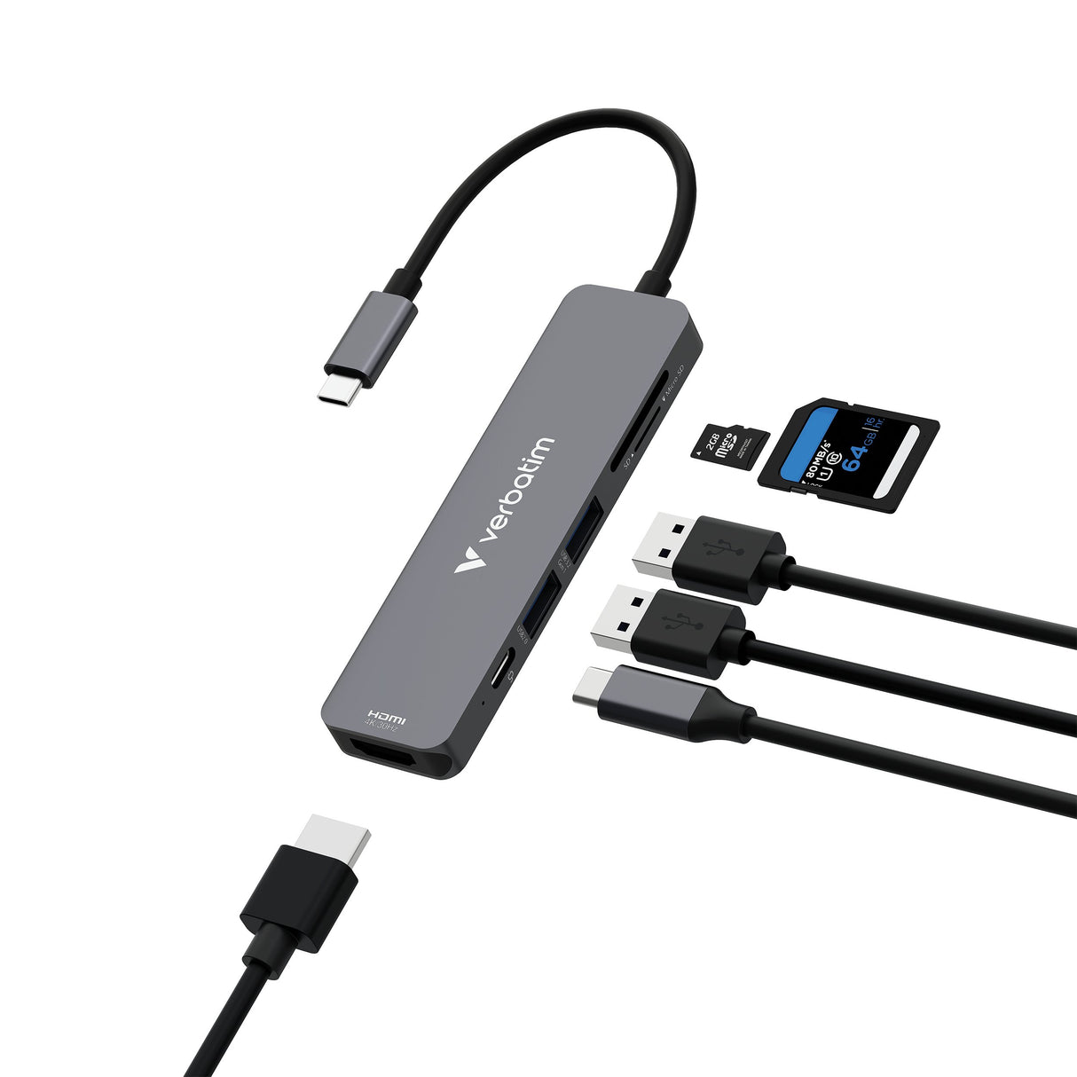EAN 0023942321569 - Verbatim 32156 hub de interfaz USB 3.2 Gen 1 (3.1 Gen 1) Type-C 5000 Mbit/s Gris imagen 2