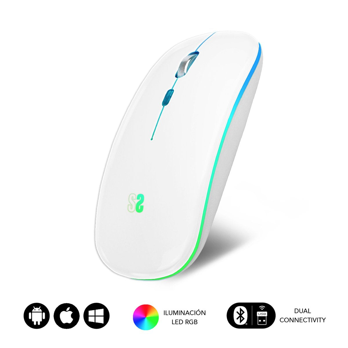EAN 8436586742034 - SUBBLIM SUBMO-LDFLAT2 ratón Oficina Ambidextro RF Wireless + Bluetooth + USB Type-A Óptico 1600 DPI imagen 1