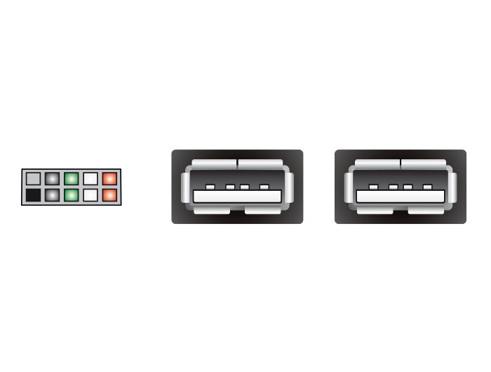 Delock 83292 Adaptador Usb 10pin -> 2x A H/H 0.20m Negro