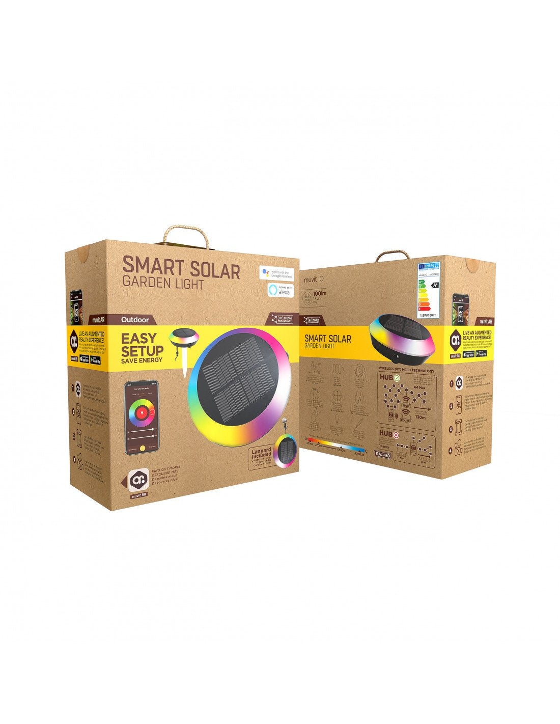 Lampara De Luz Solar Muvit Io Wireless Mesh + Sensor De Movimiento