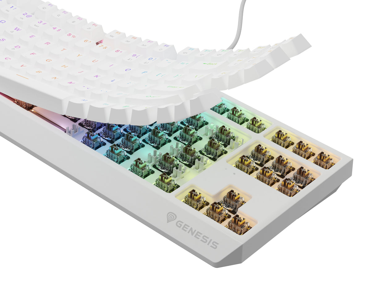 Genesis Thor 230 Tkl Teclado Juego Usb + Rf Wireless + Bluetooth Qwerty Blanco