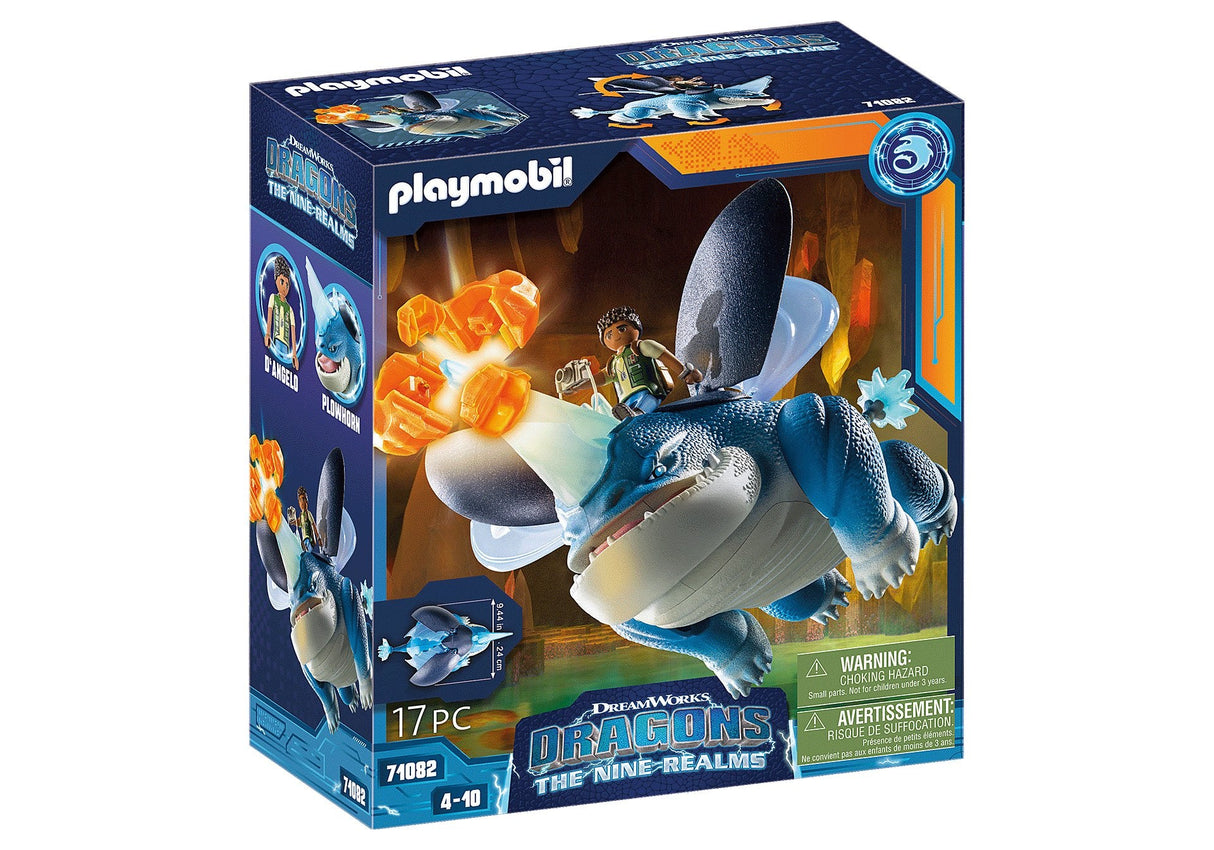 Playmobil 71082 Dragons: The Nine Realms - Plowhorn & D''Angelo, Konmruktionsspielzeug 71082