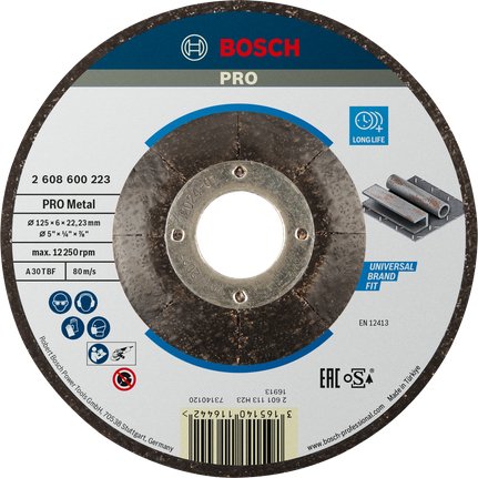 Bosch Expert Para Muela Abrasiva Para Metales, 125 Mm, Acodada, Muela Abrasiva