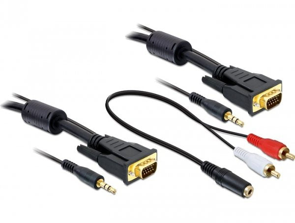 EAN 4043619844524 - DeLOCK 84452 adaptador de cable de vídeo 2 m VGA (D-Sub) + 3,5mm Negro imagen 1