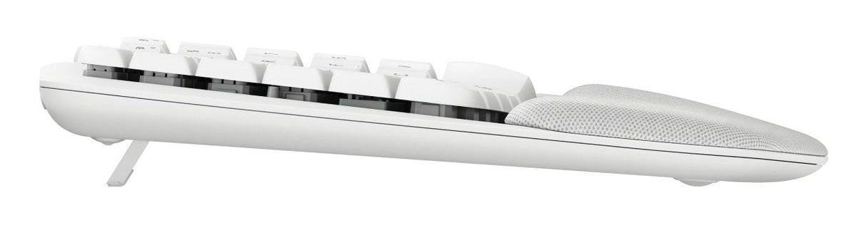 Logitech Wave Keys Keyboard With Cushioned Palm Rest Wireless Azultooth Le Qwerty Off-Blanco (Pan)