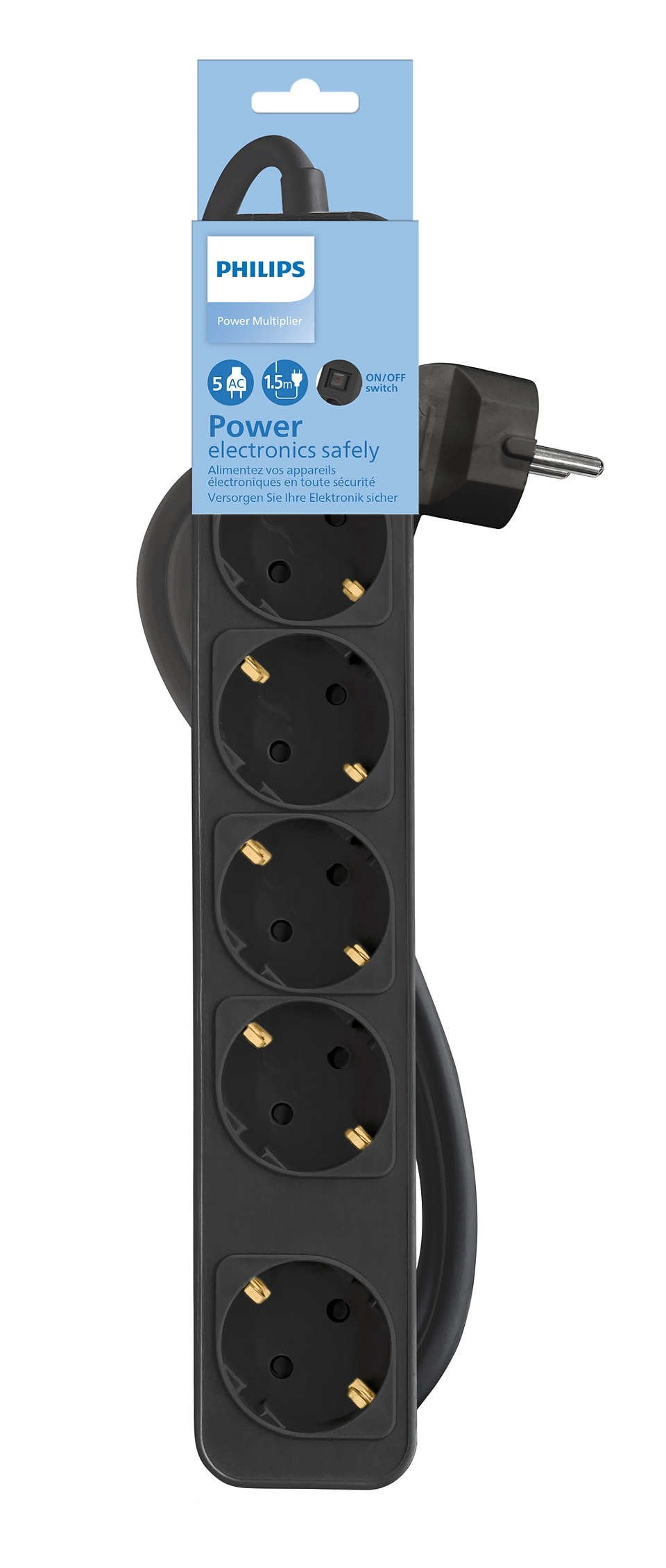 EAN 4895229132184 - Philips CHP2154B/10 base múltiple 1,5 m 5 salidas AC Interior Negro imagen 2