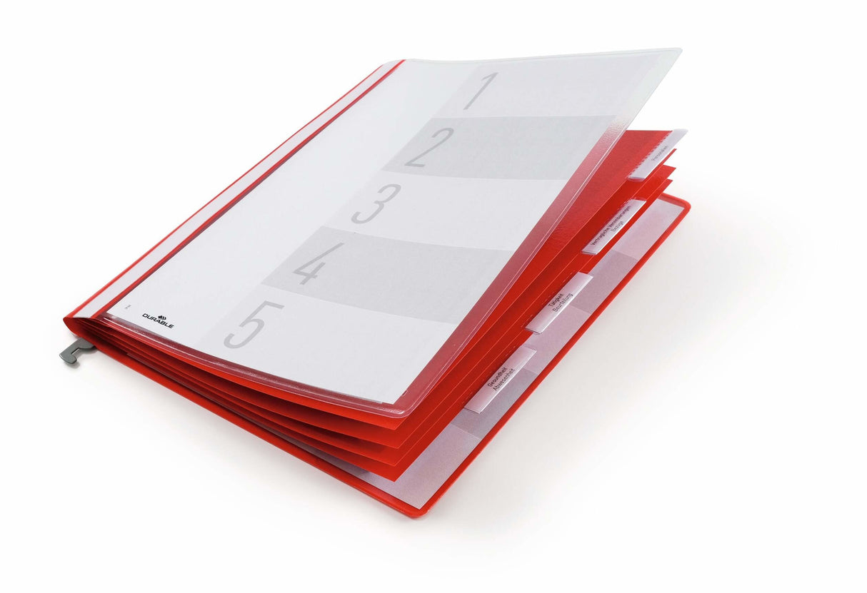 Durable 255503 Carpeta Plástico Rojo, Transparente A4