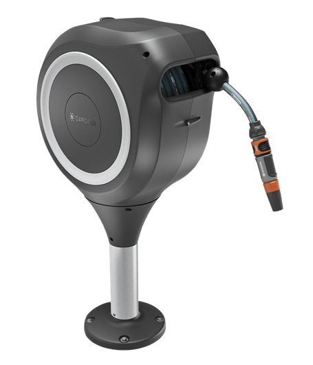 Gardena Caja Para Mangueras De Terraza Rollup M, 20 Metros, Enrollador De Manguera Gris/Blanco, Incluida Jeringa De Limpieza 18617-20