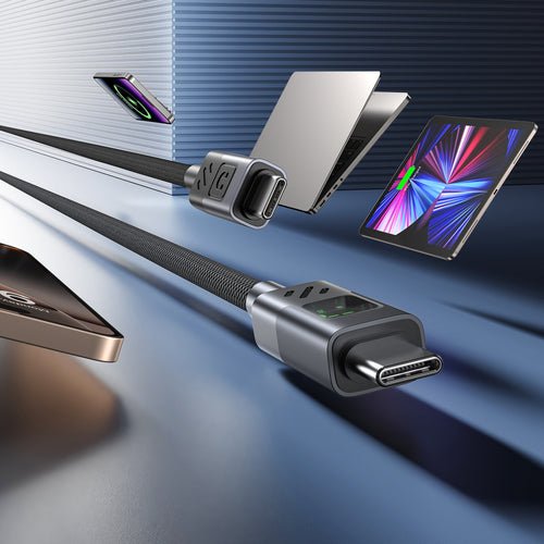 Unitek C14158abk01-1m Usb-C Cable Charging With Led Display 1m Black