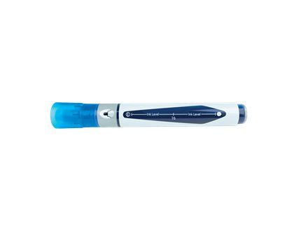 Nobo Caja De 10 Rotuladores Para Pizarra Blanca - Punta Redonda 3mm - Tinta Liquida - Nivel De Tinta - Color Azul
