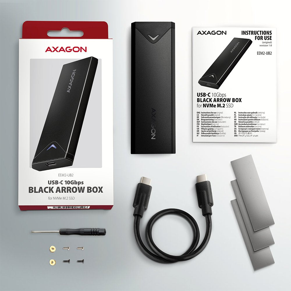 EAN 8595247908506 - Axagon EEM2-UB2 caja para disco duro externo Caja externa para unidad de estado sólido (SSD) Negro M.2 imagen 11