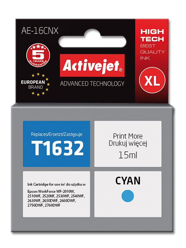 EAN 5901443108887 - Activejet AE-16CNX cartucho de tinta 1 pieza(s) Compatible Alto rendimiento (XL) Cian imagen 1