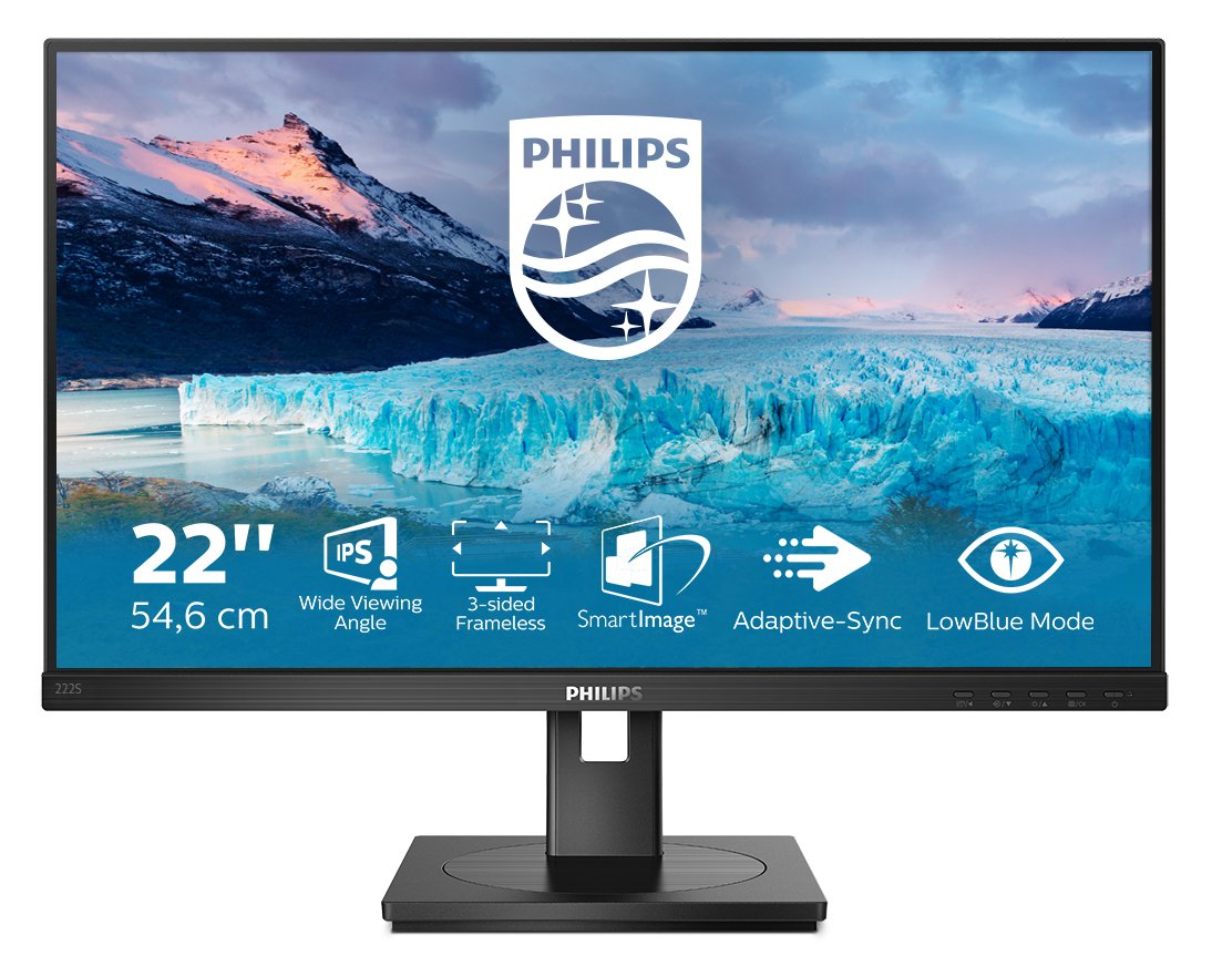 Monitor Philips 222s1ae 00 21.5" Ips Wled 1920x1080 Low Azul Mode Dvi Hdmi Dp