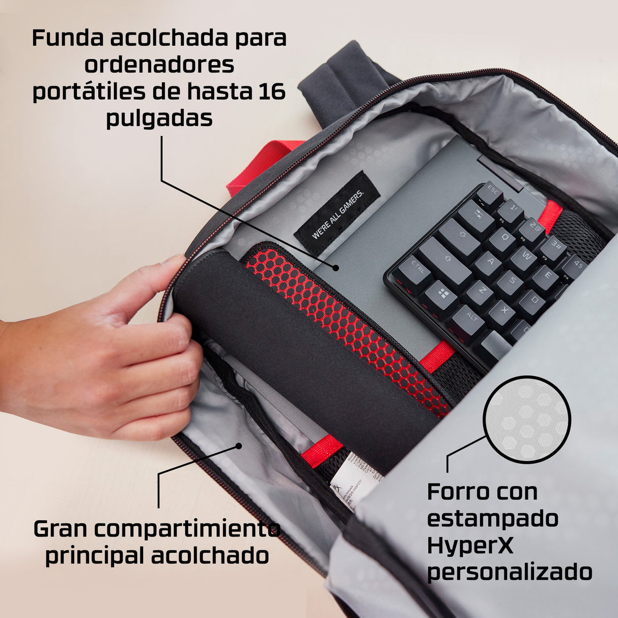 EAN 0197192827147 - HyperX Delta 40,9 cm (16.1") Negro, Rojo imagen 3