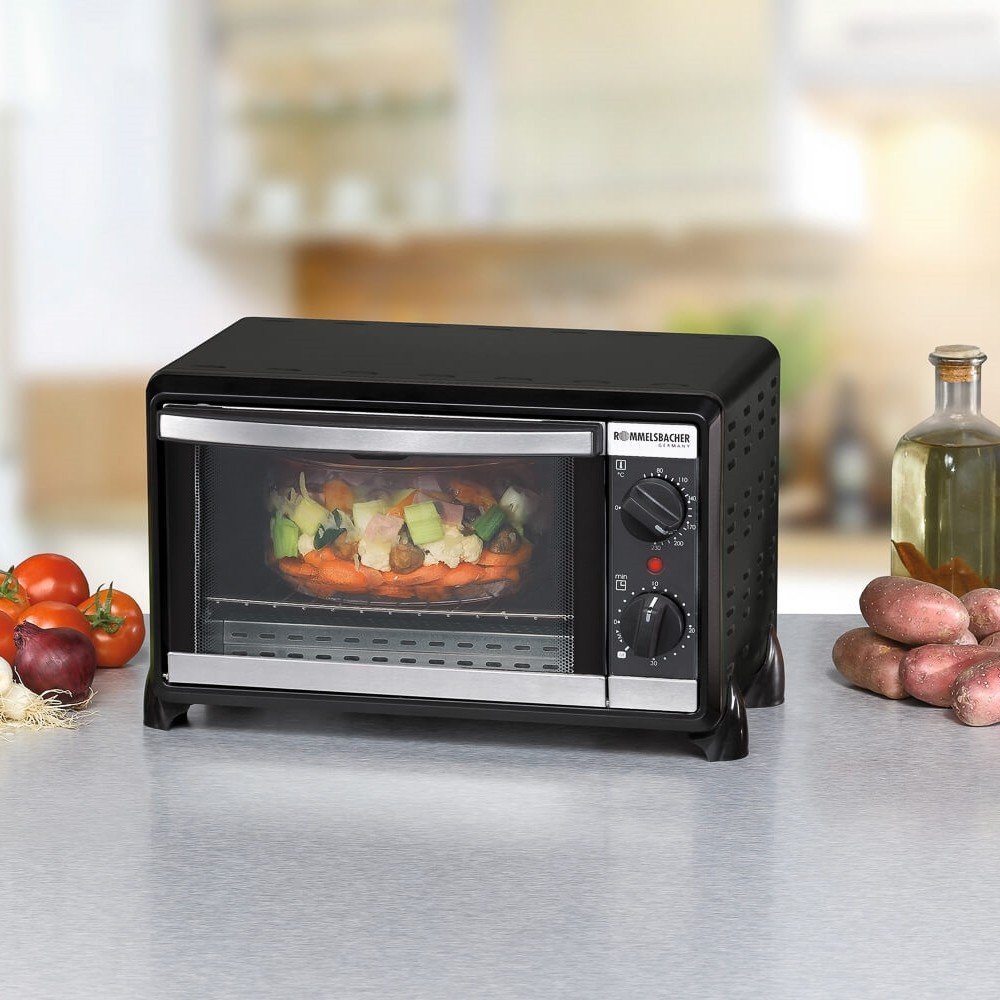 Horno Eléctrico Rommelsbacher Bg950 10 L 950 W Negro, Mini Horno Negro, Horno Eléctrico, 10 L, 950 W, 10 L, 950 W, 80 - 230 °C, Minorista