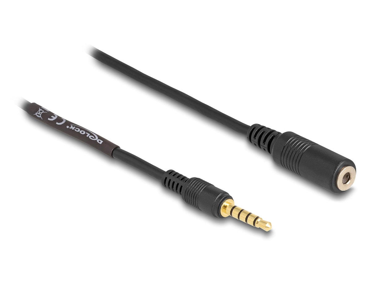 Delock 85733 Cable De Extensión Conector Estéreo 3,5 Mm De 5 Pines, Macho A Hembra 3 M Negro