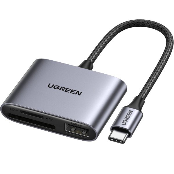 Czytnik Kart + Usb, Ugreen Cm387, Usb-C (Czarny)