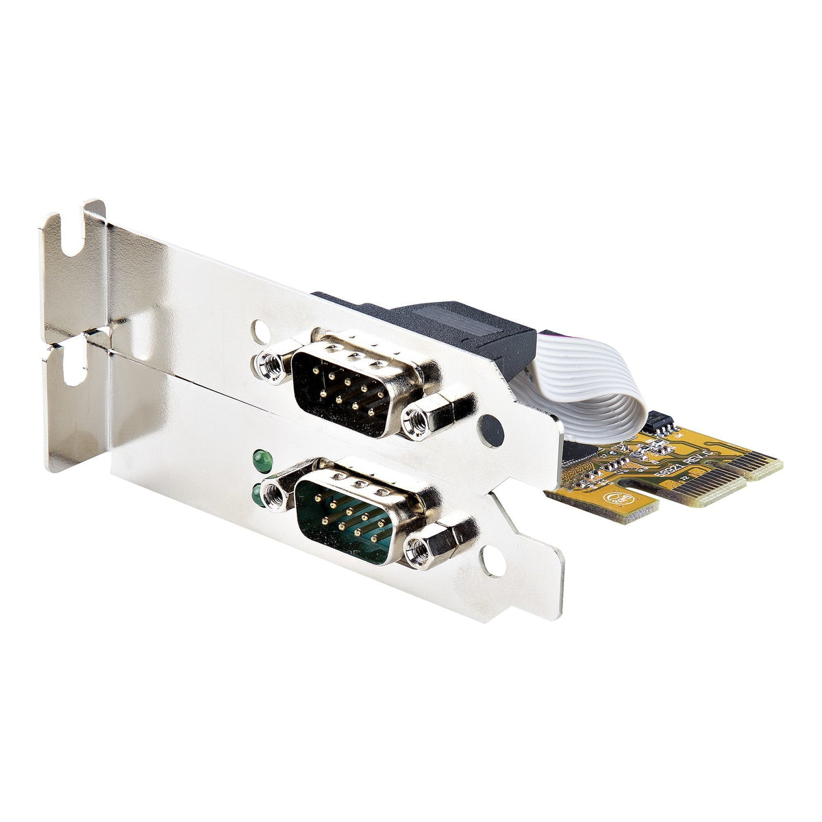 Pcie Dual Serial Port Card - Ctlr 16c1050 Uart 5v/12v Status Light