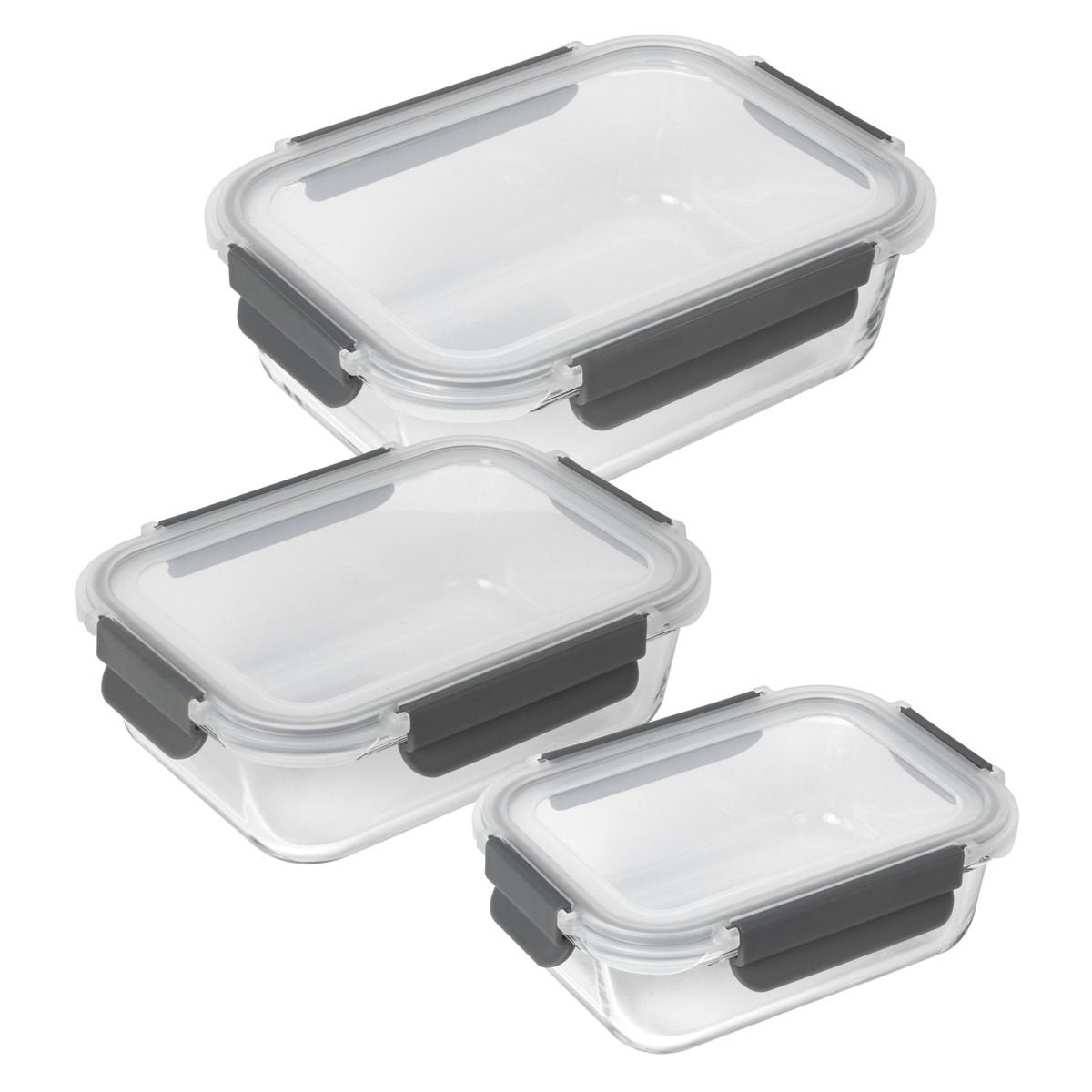 EAN 7610154240349 - KUHN RIKON 24034 recipiente de almacenar comida Rectangular Contenedor 3,21 L Gris, Transparente 3 pieza( imagen 1