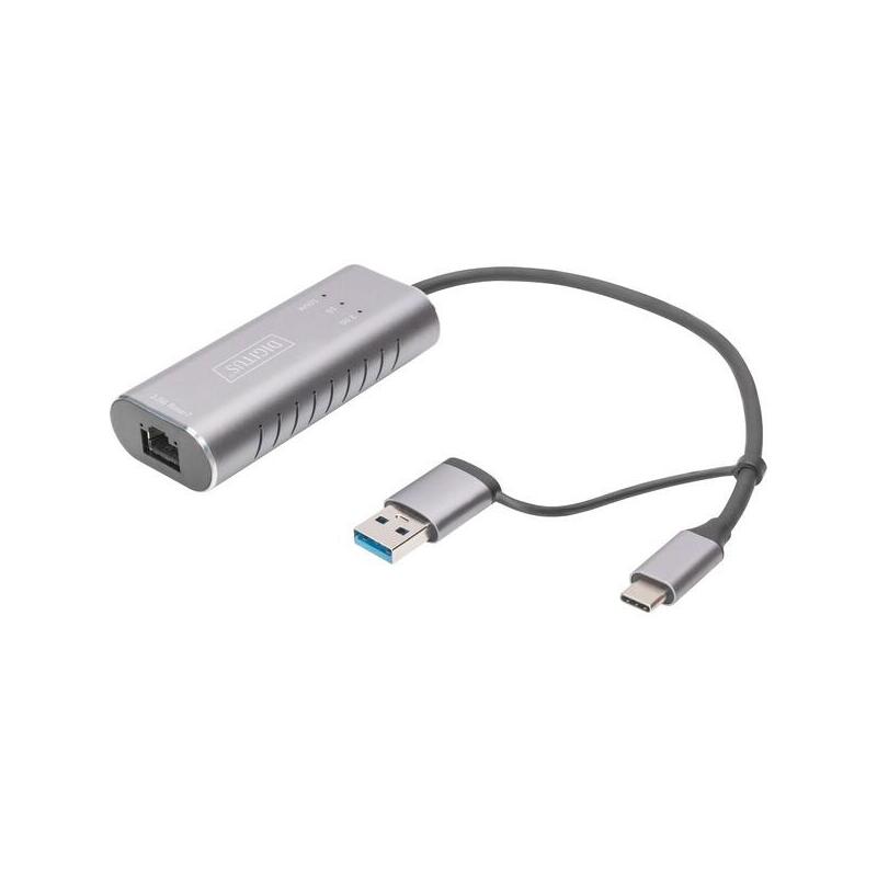 Adaptador Digitus Gigabit Ethernet 2.5g Usb-C + Usb A> Rj45