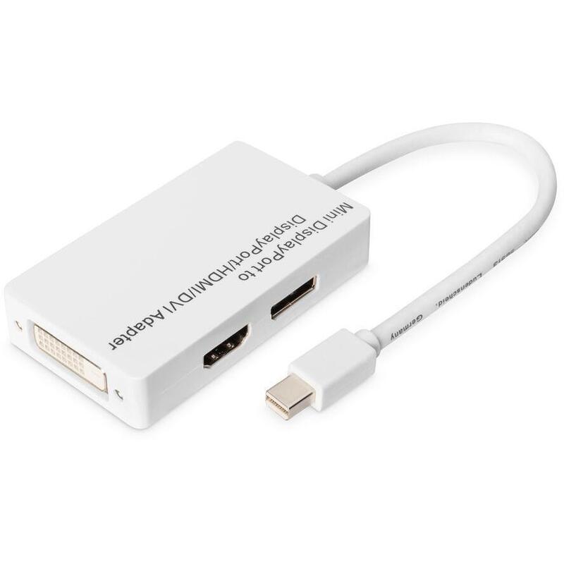 Adaptador Digitus Mini Displayport -> Dp+Hdmi+Dvi, 0,2m Blanco Db-340509-002-W