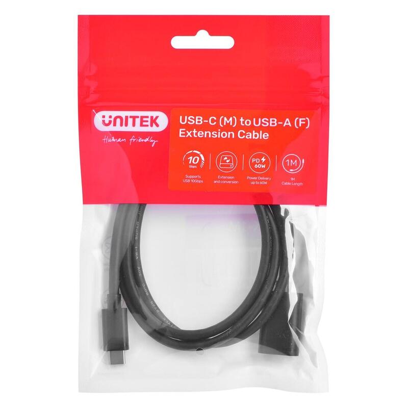 Adaptador Unitek Usb-C(M) A Usb-A(F) 10gbps 60w