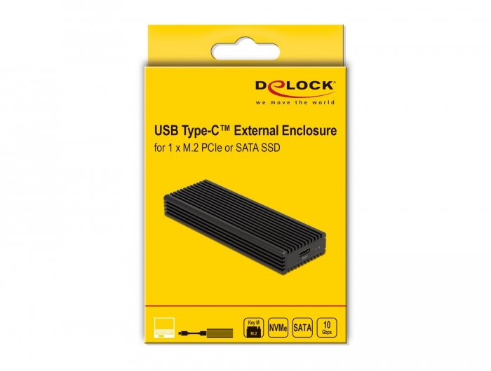 Delock Caja Combinada Externa Usb Type-C Para Ssd M.2 Nvme Pcie O Sata