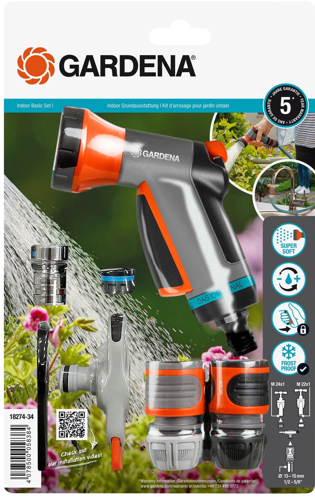 EAN 4066407021563 - Gardena 18274-20 pistola de pulverización de agua o boquilla Pistola pulverizadora de agua para jardín Ne imagen 1