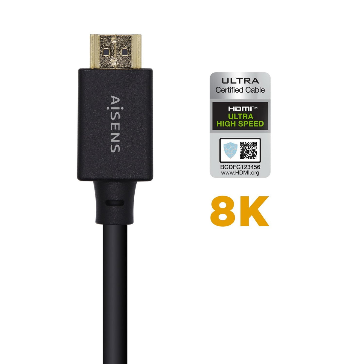 Aisens Cable Hdmi V2.1 Certificado Ultra Alta Velocidad 8k@60hz 48gbps - A/M-A/M - 3m - Negro